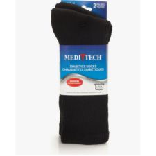 pack of 2 pairs men's black diabetic socks