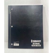 black 3 subject notebook