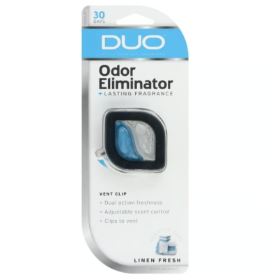 car vent odor eliminator fresh linen fragrance duo brand