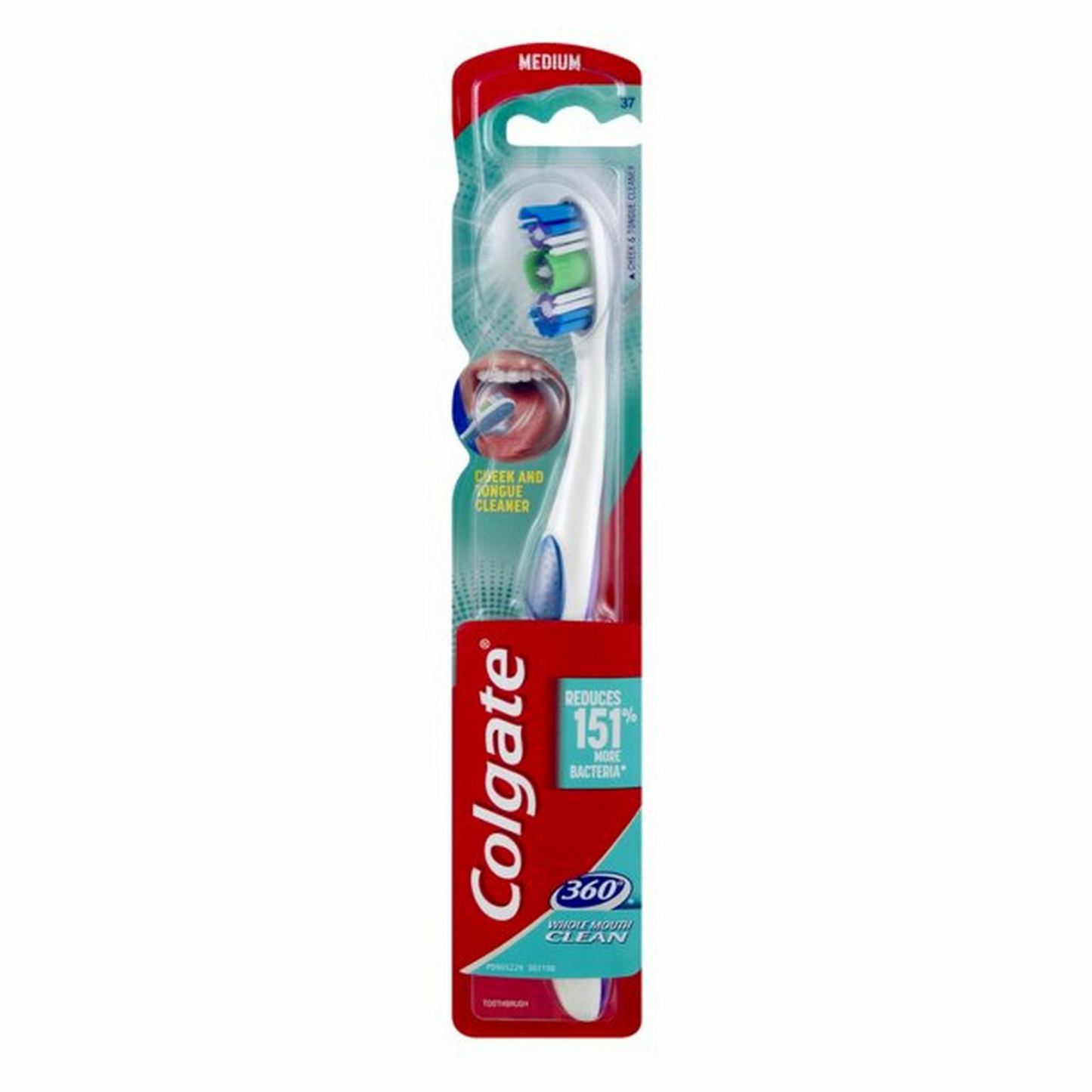 Colgate 360 Whole Mouth Clean Toothbrush (single) - Medium - pack of 12 - Lion Healthcare Solutions Inc