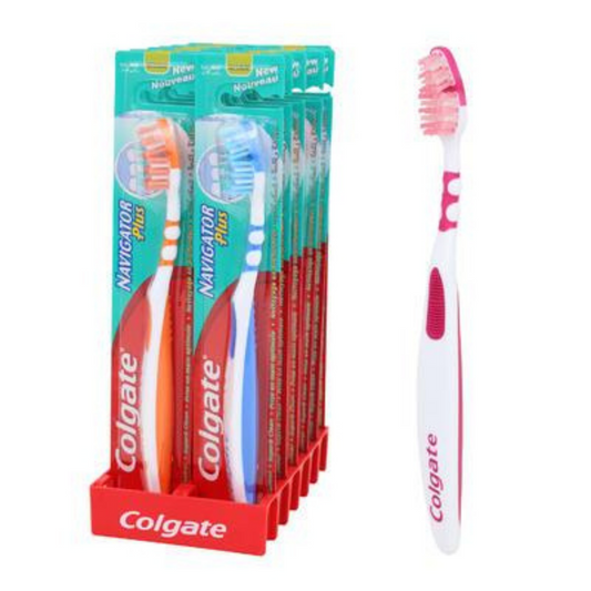 Colgate Navigator Plus Toothbrush (single) - Medium - pack of 12 - Lion Healthcare Solutions Inc