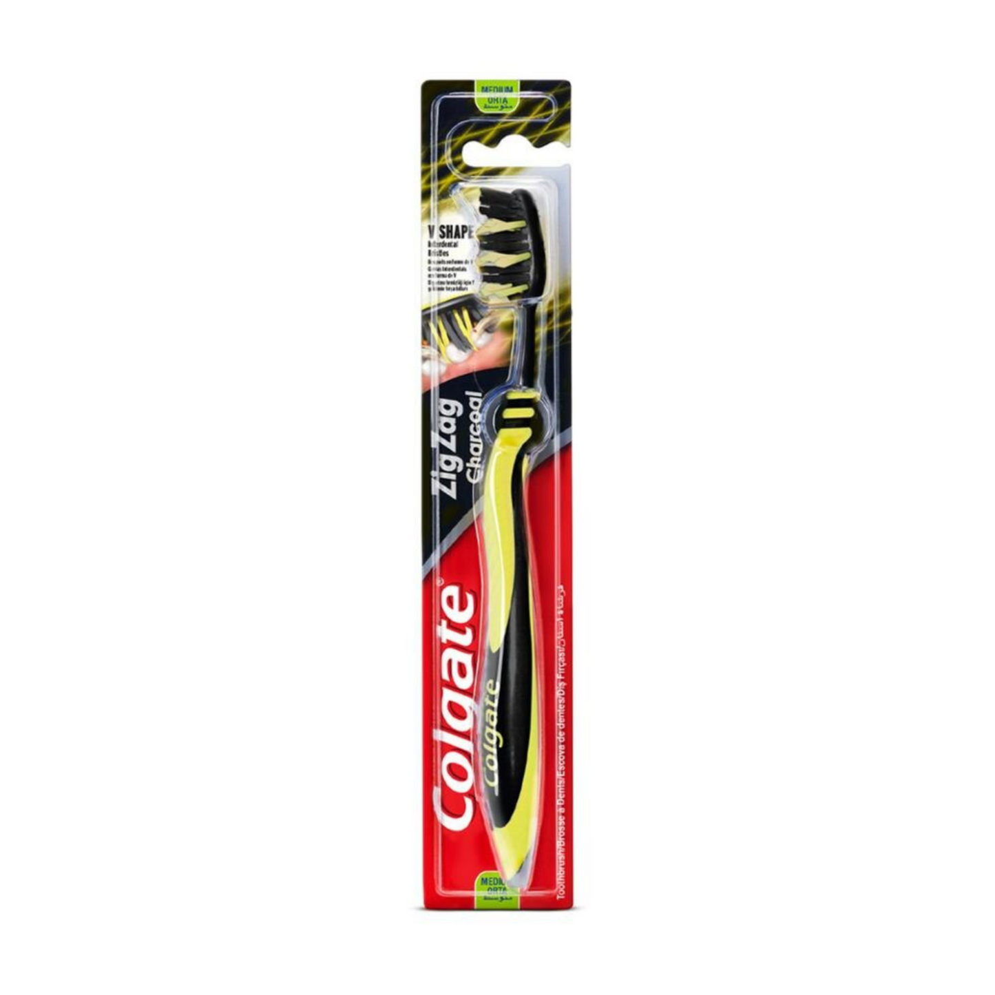 Colgate ZigZag Charcoal Toothbrush (single) - Medium - pack of 12 - Lion Healthcare Solutions Inc