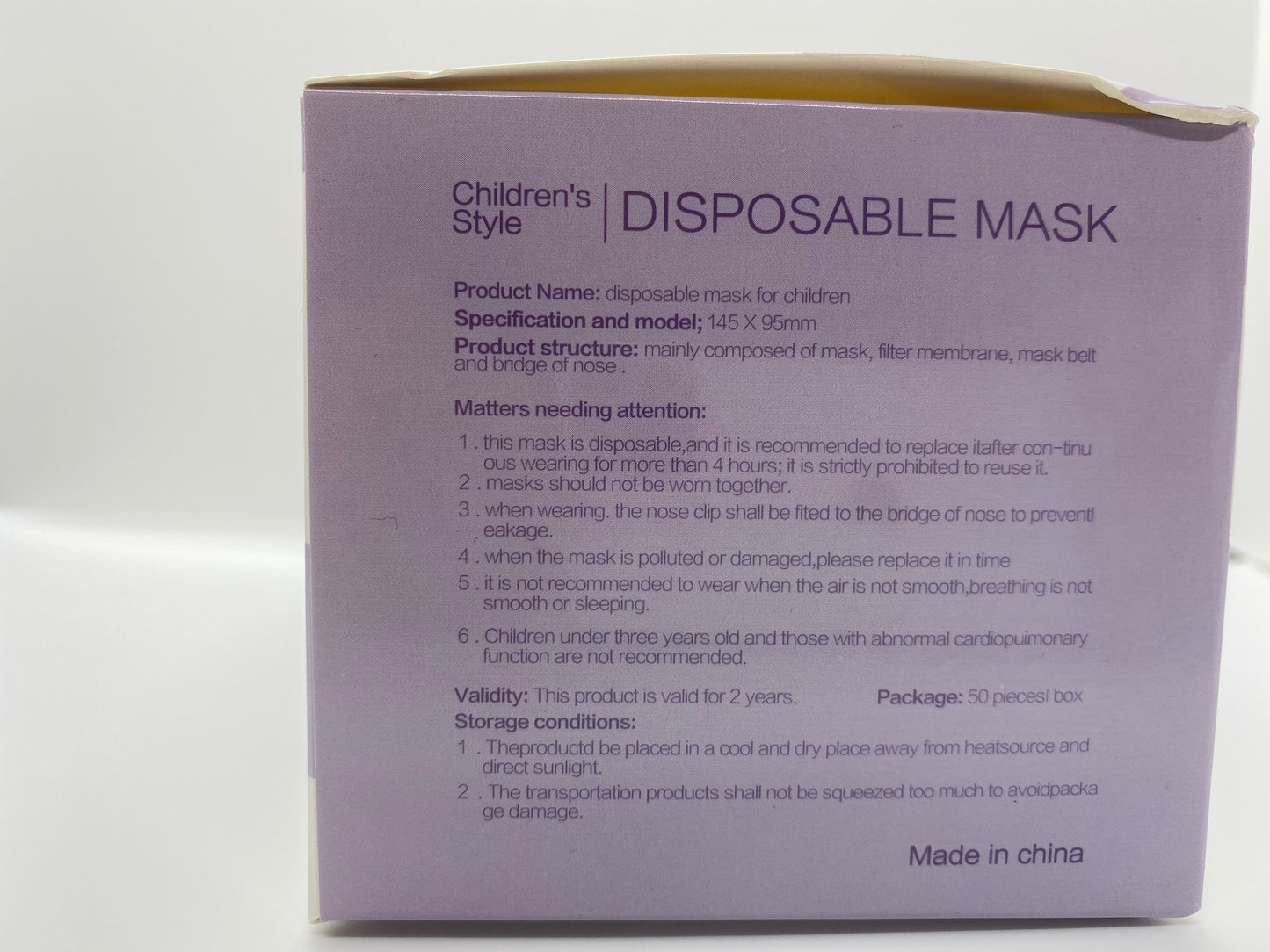 3-Ply non-medical kids masks (boys/girl/unisex) - 50 pcs/box - Lion Healthcare Solutions Inc