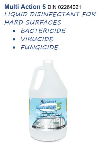 Multi Action 5 - Bactericide, Virucide, Fungicide (4L Jug) - Lion Healthcare Solutions Inc