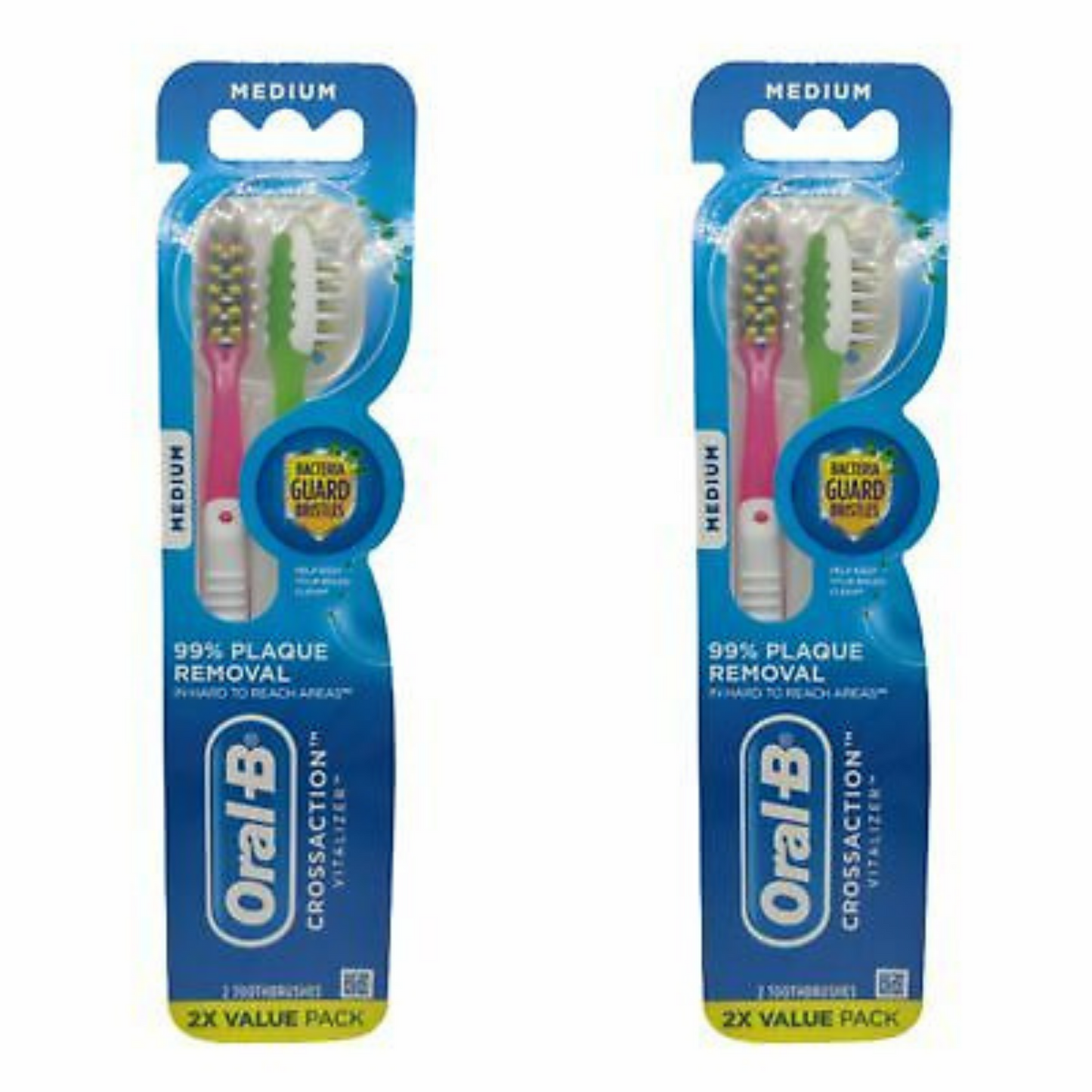 Oral-B Crossaction Vitalizer Toothbrush (2 count) - Medium & Soft - pack of 6 - Lion Healthcare Solutions Inc