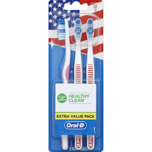 Oral-B Healthy Clean Toothbrushes (3 count) - Soft - pack of 12 - Lion Healthcare Solutions Inc