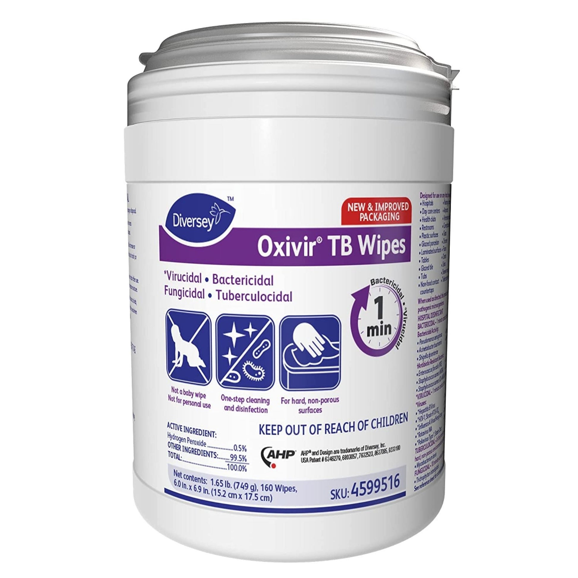 Oxivir TB 160 count Wipes - 12 pcs/case - Lion Healthcare Solutions Inc
