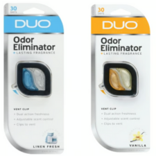 2 fragrances of duo odor eliminator, vanilla and fresh linen