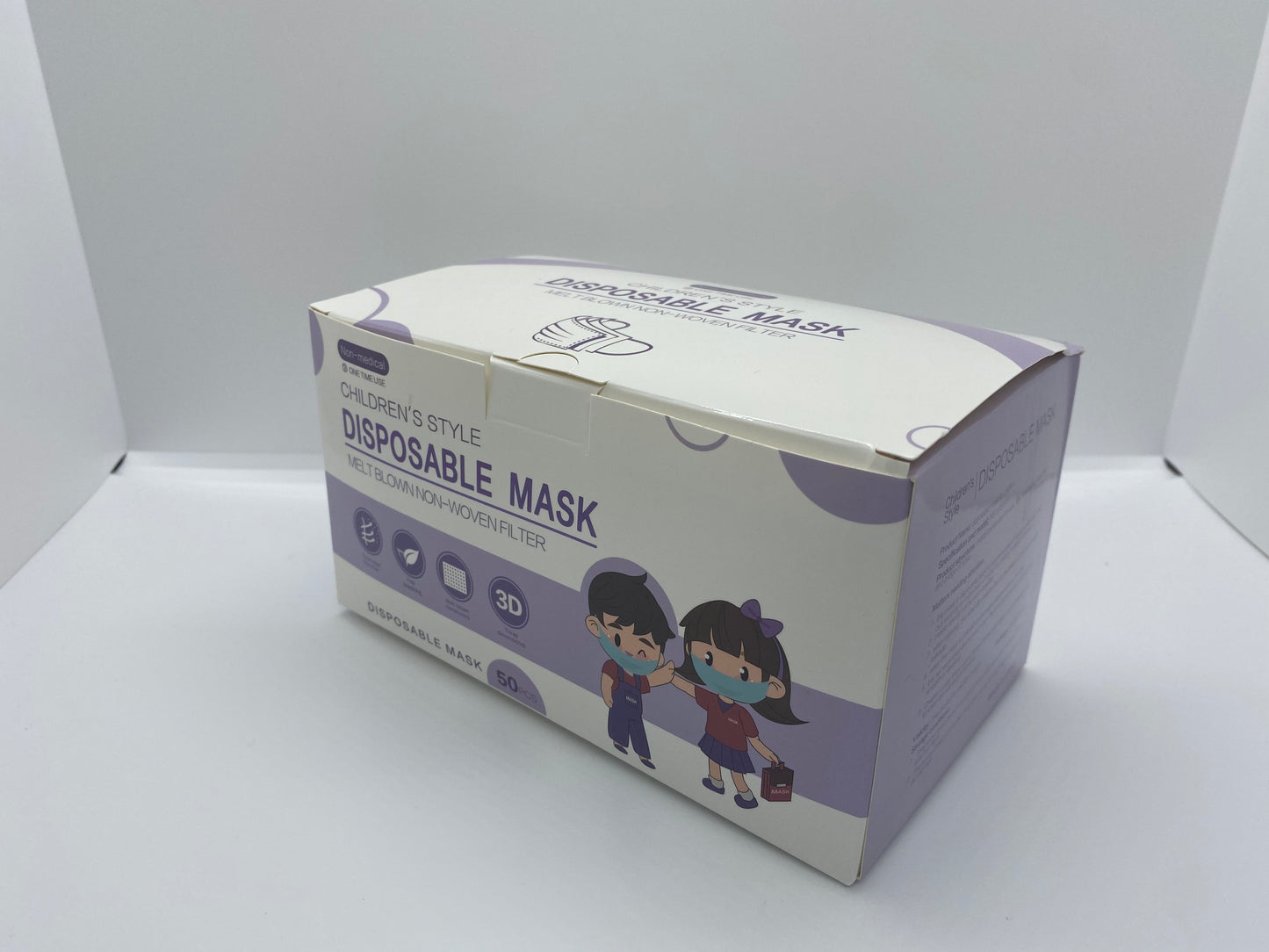 3-Ply non-medical kids masks (boys/girl/unisex) - 50 pcs/box