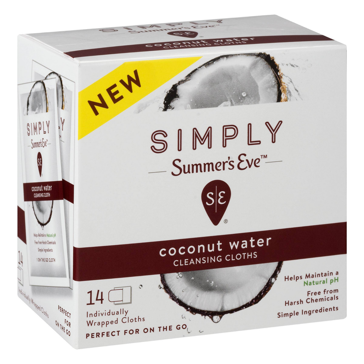 Summer's Eve 14 Cleansing Cloths Coconut Water - pack of 3