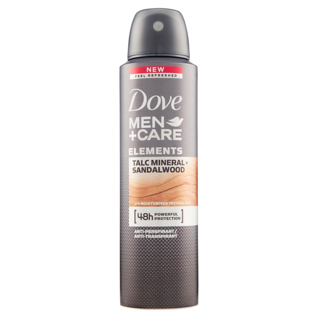 Dove Men+Care Body Spray - Talc+Sandalwood - 107g pack of 6
