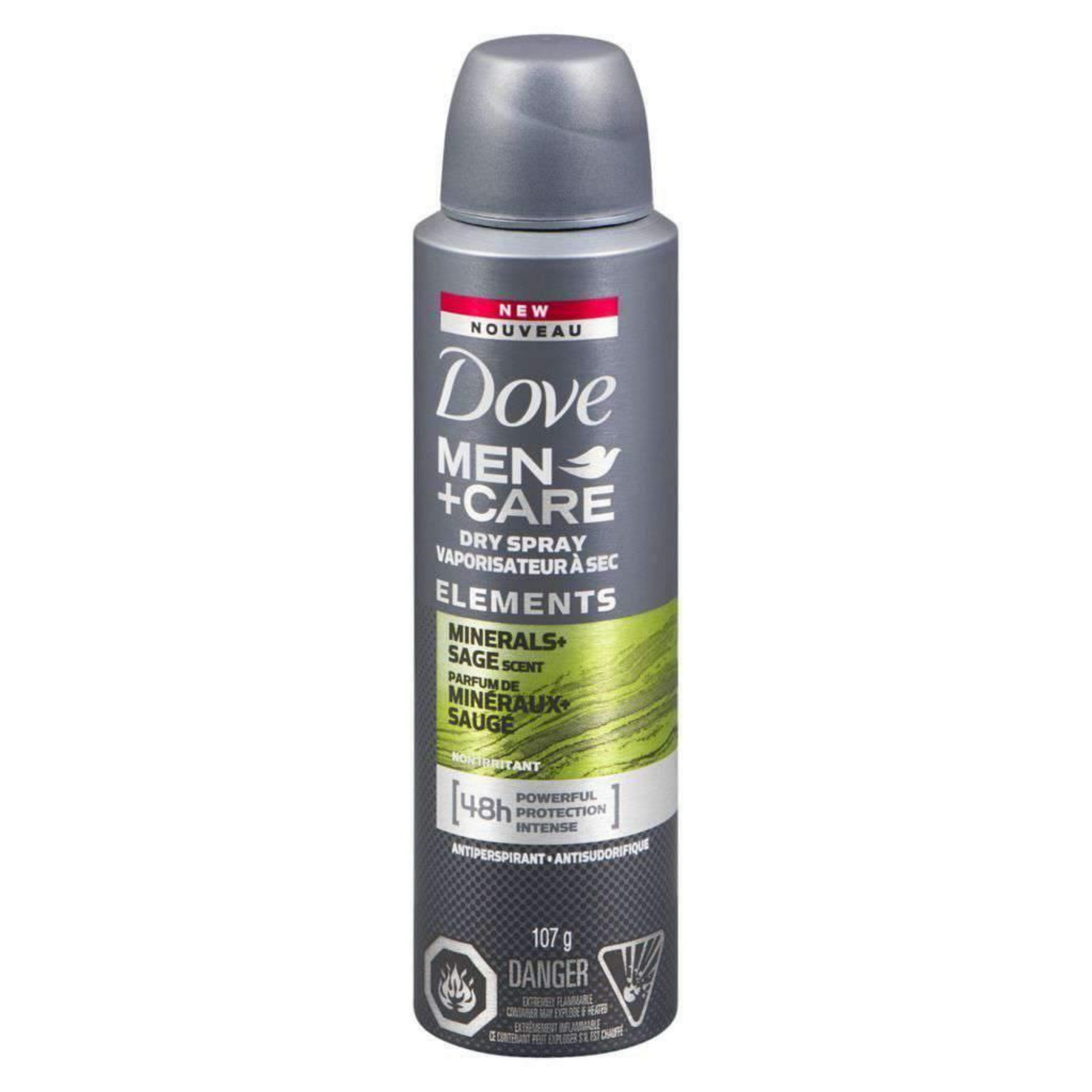 Dove Men+Care Body Spray - Mineral+Sage - 107g pack of 6 - Lion Healthcare Solutions Inc