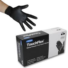 Case of 10 - 5-mil Black Nitrile Gloves Nitrile Gloves (100 pcs/box)