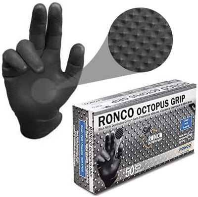 Black Ronco 6-mil Nitrile Gloves - All sizes (50 pcs/box)